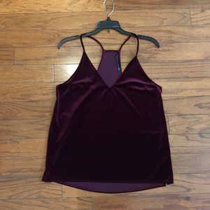 A&F dark red velvet tank